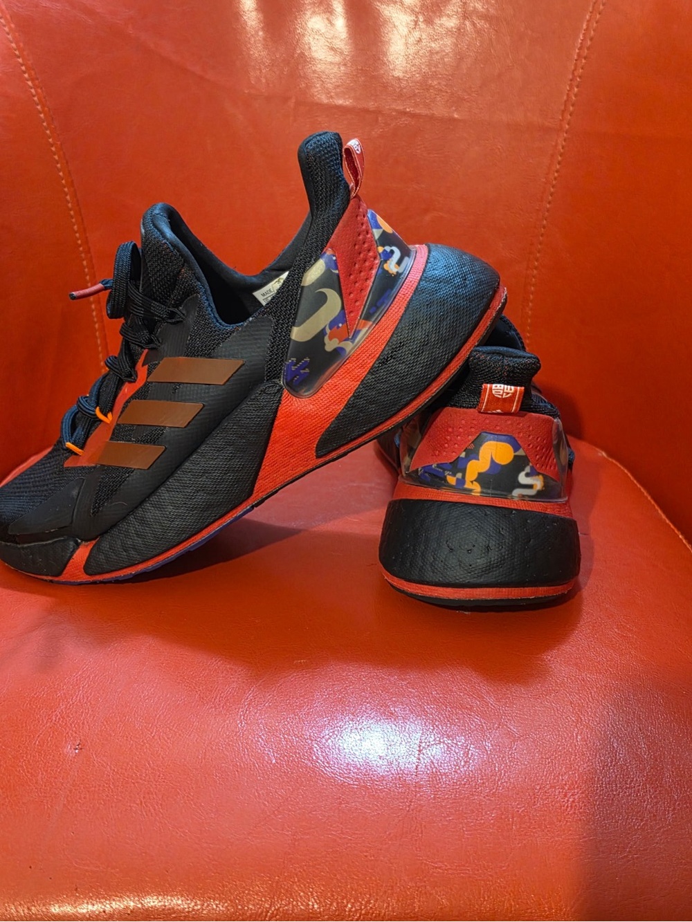 adidas Men's Black and Red Athletic Sneakers